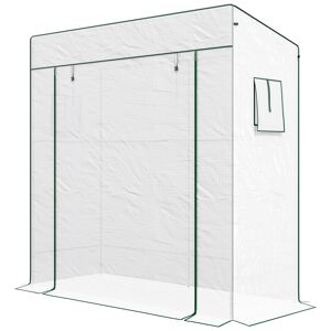 Outsunny PE Cover Walk-in Outdoor Greenhouse, White