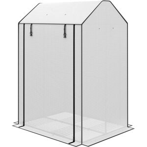 Outsunny Mini Greenhouse with 4 Wire Shelves Portable Garden Grow House Upgraded Tomato Greenhouse with Roll Up Door and Vents, 100 x 80 x