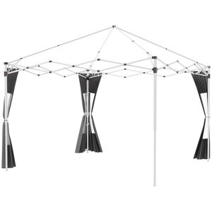 Outsunny Gazebo Side Panels, 2 Pack Sides Replacement, for 3x3(m) or 3x6m Pop Up Gazebo, with Doors and Windows, Grey