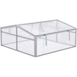 Outsunny Polycarbonate Greenhouse, Aluminium Frame, Grow House for Flowers Vegetables, 100 x 100 x 48 cm