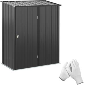 Outsunny 5.3ft x 3.1ft Outdoor Storage Shed, Garden Metal Storage Shed w/ Single Door for Backyard, Patio, Lawn, Charcoal Grey