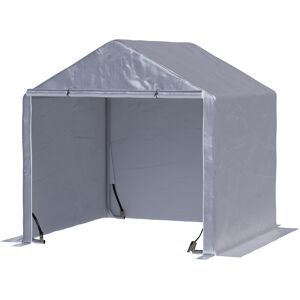 Outsunny 2 x 2m Garden Garage Storage Tent Galvanized Steel Outdoor Carport Gazebo Waterproof UV-Resistant - Grey