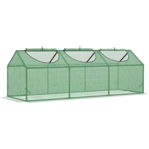 Outsunny Mini Greenhouse, Small Plant Grow House for Outdoor with Durable PE Cover, Observation Windows, 180 x 60 x 60 cm, Green Aosom UK