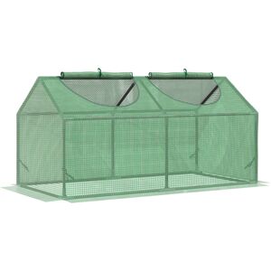 Outsunny Mini Greenhouse, Small Plant Grow House for Outdoor with Durable PE Cover, Observation Windows, 119 x 60 x 60 cm, Green Aosom UK
