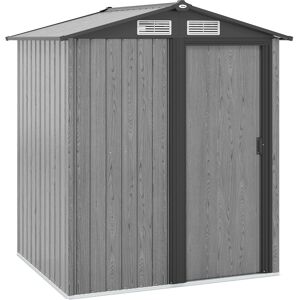 Outsunny 5ft x 4.3ft Outdoor Garden Storage Shed - Grey Wood Effect