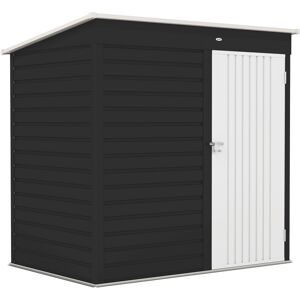 Outsunny 6 x 4ft Metal Garden Storage Shed, Outdoor Tool Storage Shed with Lockable Door and Gloves for Garden, Patio, Dark Grey