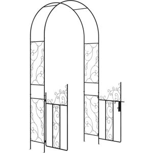 Outsunny Outdoor Garden Arch with Double Gates, Metal Garden Arbor for Climbing Plants, Wedding Arch for Outdoor, 125L x 38W x 227Hcm, Black Outsunny Outdoor Garden Arch with Double Gates, Metal Garden Arbor for Climbing Plants, Wedding Arch for Outdoor, 125L x 38W x 227Hcm, Black
