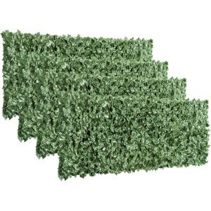 Outsunny 4-Piece Artificial Leaf Hedge Screen Privacy Fence Panel for Garden Outdoor Indoor Decor, Dark Green, 2.4M x 1M Aosom UK Outsunny 4-Piece Artificial Leaf Hedge Screen Privacy Fence Panel for Garden Outdoor Indoor Decor, Dark Green, 2.4M x 1M Aosom UK