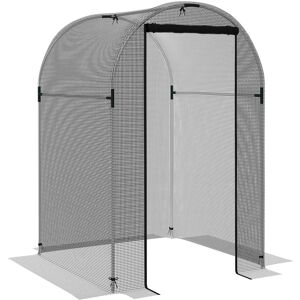 Outsunny Galvanised Steel Fruit Cage, Plant Protection Tent with Zipped Door, 1.2 x 1.2 x 1.9m, Black Outsunny Galvanised Steel Fruit Cage, Plant Protection Tent with Zipped Door, 1.2 x 1.2 x 1.9m, Black