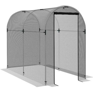 Outsunny Galvanised Steel Fruit Cage, Plant Protection Tent with Zipped Door, 1.2 x 2.4 x 1.9m, Black Outsunny Galvanised Steel Fruit Cage, Plant Protection Tent with Zipped Door, 1.2 x 2.4 x 1.9m, Black