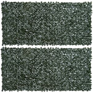 Outsunny Artificial Hedge Screen: Set of Two Dark Green Leaf Panels for Garden & Indoor Privacy, 3 x 1.5 m Outsunny Artificial Hedge Screen: Set of Two Dark Green Leaf Panels for Garden & Indoor Privacy, 3 x 1.5 m