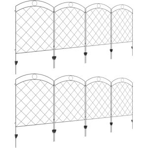Outsunny Decorative Garden Fencing, 43in x 11.4ft Outdoor Picket Fence Panels, 8PCs Rustproof Steel Wire Landscape Flower Bed Border Edging Aosom UK Outsunny Decorative Garden Fencing, 43in x 11.4ft Outdoor Picket Fence Panels, 8PCs Rustproof Steel Wire Landscape Flower Bed Border Edging Aosom UK