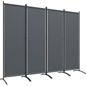 Outsunny 4 Panel Folding Garden Divider, 1.7m Privacy Screen with Wide Feet, Portable Freestanding Privacy Panel for Deck, Pool, Hot Tub, Dark Grey Outsunny 4 Panel Folding Garden Divider, 1.7m Privacy Screen with Wide Feet, Portable Freestanding Privacy Panel for Deck, Pool, Hot Tub, Dark Grey