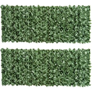 Outsunny 2-Piece Artificial Leaf Hedge Screen Privacy Fence Panel for Garden Outdoor Indoor Decor, Dark Green, 2.4M x 1M Aosom UK Outsunny 2-Piece Artificial Leaf Hedge Screen Privacy Fence Panel for Garden Outdoor Indoor Decor, Dark Green, 2.4M x 1M Aosom UK