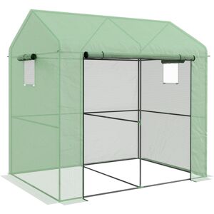 Outsunny Greenhouse, Walk-in Garden Grow House with Roll-up Door and Mesh Windows, 200 x 140 x 200cm, Green Aosom UK Outsunny Greenhouse, Walk-in Garden Grow House with Roll-up Door and Mesh Windows, 200 x 140 x 200cm, Green Aosom UK