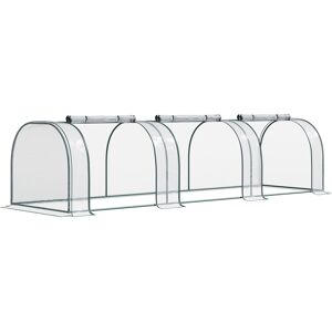 Outsunny Portable Small Greenhouse, Steel Frame w/ Zipper Doors, PVC Tunnel Greenhouse Plant Grow House, 350L x 100W x 80H cm Aosom UK Outsunny Portable Small Greenhouse, Steel Frame w/ Zipper Doors, PVC Tunnel Greenhouse Plant Grow House, 350L x 100W x 80H cm Aosom UK