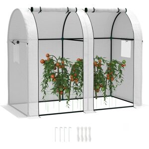 Outsunny 94 x 185cm Mini Two-Room Greenhouse - White Outsunny 94 x 185cm Mini Two-Room Greenhouse - White