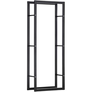 HOMCOM Metal Firewood Log Holder Tall Firewood Rack Indoor Outdoor Fireplace Wood Storage Shelf, Black, 60Wx25Dx150Hcm Aosom UK HOMCOM Metal Firewood Log Holder Tall Firewood Rack Indoor Outdoor Fireplace Wood Storage Shelf, Black, 60Wx25Dx150Hcm Aosom UK