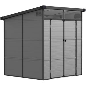 Outsunny 6 x 6ft Outdoor Garden Shed with Latch Doors, Windows and Air Vents, Resin Tool Shed for Garden & Patio, Light Grey Aosom UK Outsunny 6 x 6ft Outdoor Garden Shed with Latch Doors, Windows and Air Vents, Resin Tool Shed for Garden & Patio, Light Grey Aosom UK