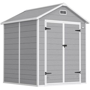 Outsunny 6 x 5ft Garden Storage Shed with Floor, Window, Lockable Doors & Vents, Resin Tool Shed for Outdoor Patio, Dark Grey Aosom UK Outsunny 6 x 5ft Garden Storage Shed with Floor, Window, Lockable Doors & Vents, Resin Tool Shed for Outdoor Patio, Dark Grey Aosom UK
