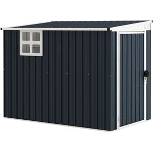 Outsunny 7.6 x 4ft Garden Metal Shed, Outdoor Storage Shed with Window, 2 Vents and Lockable Door for Garden, Patio, Dark Grey Outsunny 7.6 x 4ft Garden Metal Shed, Outdoor Storage Shed with Window, 2 Vents and Lockable Door for Garden, Patio, Dark Grey