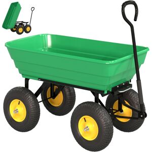 Outsunny 75 Litre Large Garden Cart Heavy Duty 4 Wheel Trolley Dump Wheelbarrow Tipping Truck Trailer - Green Aosom UK Outsunny 75 Litre Large Garden Cart Heavy Duty 4 Wheel Trolley Dump Wheelbarrow Tipping Truck Trailer - Green Aosom UK