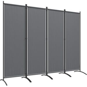 Outsunny 4 Panel Folding Garden Divider, 1.7m Privacy Screen with Wide Feet, Portable Freestanding Privacy Panel for Deck, Pool, Hot Tub, Dark Grey Outsunny 4 Panel Folding Garden Divider, 1.7m Privacy Screen with Wide Feet, Portable Freestanding Privacy Panel for Deck, Pool, Hot Tub, Dark Grey