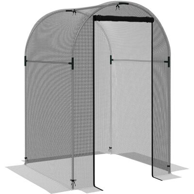 Outsunny Galvanised Steel Fruit Cage, Plant Protection Tent with Zipped Door, 1.2 x 1.2 x 1.9m, Black Outsunny Galvanised Steel Fruit Cage, Plant Protection Tent with Zipped Door, 1.2 x 1.2 x 1.9m, Black