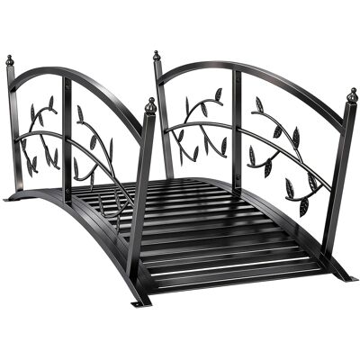 Outsunny 1.2M Metal Garden Bridge with Safety Railings, Outdoor Pond Bridge, Arch Decorative Footbridge for Creek Stream Outsunny 1.2M Metal Garden Bridge with Safety Railings, Outdoor Pond Bridge, Arch Decorative Footbridge for Creek Stream