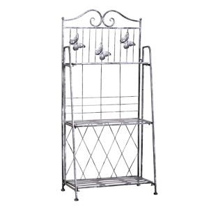 Outsunny Indoor Outdoor Freestanding 3-Tier Garden Plant Stand Metal Flower Display Rack for Potted Plants Balcony Décor 44L x 25W x 96H cm