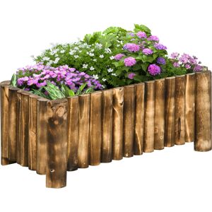 Outsunny Elevated Garden Bed, Wooden Planter Box, Rectangular Herb and Flower Container, 78L x 35W x 30H cm