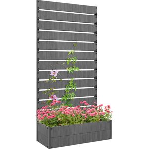 Outsunny Garden Planter with Trellis, Large Garden Planter with Drainage Hole for Climbing Plants, Vines,Grey Aosom UK Outsunny Garden Planter with Trellis, Large Garden Planter with Drainage Hole for Climbing Plants, Vines,Grey Aosom UK