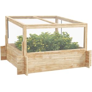 Outsunny Wooden Raised Garden Beds with Greenhouse, Planter Box with Openable Top for Veggies and Flowers, 63.5/55H x 98W x 98Dcm Aosom UK Outsunny Wooden Raised Garden Beds with Greenhouse, Planter Box with Openable Top for Veggies and Flowers, 63.5/55H x 98W x 98Dcm Aosom UK