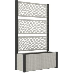 Outsunny Garden Planter Box with Trellis, Liner for Climbing Plants, Vegetables, Flowers, 90 x 35 x 148 cm, Mixed-grey Outsunny Garden Planter Box with Trellis, Liner for Climbing Plants, Vegetables, Flowers, 90 x 35 x 148 cm, Mixed-grey