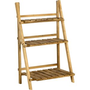 Outsunny Wooden Folding Flower Pot Stand 3 Tier Garden Planter Display Ladder Gardener Storage Shelves Rack (60L x 37W x 93H (cm)) Aosom UK Outsunny Wooden Folding Flower Pot Stand 3 Tier Garden Planter Display Ladder Gardener Storage Shelves Rack (60L x 37W x 93H (cm)) Aosom UK