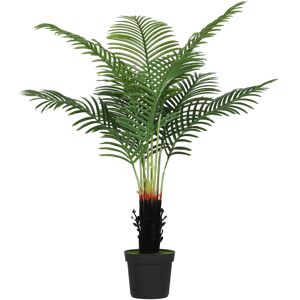HOMCOM 120cm Artificial Areca Palm Tree with 9 PE Leaves, Decorative Artificial Plant with Plastic Pot and Flocked Soil, Fake Plant for Home Office Decor, Green HOMCOM 120cm Artificial Areca Palm Tree with 9 PE Leaves, Decorative Artificial Plant with Plastic Pot and Flocked Soil, Fake Plant for Home Office Decor, Green