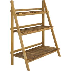 Outsunny Wooden 3 Tier Folding Flower Pot Stand, Garden Planter Display Ladder, Herb Rack, Natural Aosom UK Outsunny Wooden 3 Tier Folding Flower Pot Stand, Garden Planter Display Ladder, Herb Rack, Natural Aosom UK