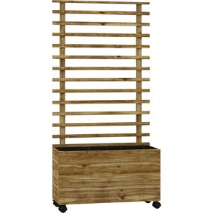 Outsunny 76 x 30 x 155cm Trellis Planter Box, Wooden Wheeled Planter for Climbing Plants & Vegetables, Natural Aosom UK Outsunny 76 x 30 x 155cm Trellis Planter Box, Wooden Wheeled Planter for Climbing Plants & Vegetables, Natural Aosom UK