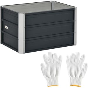 Outsunny Raised Garden Bed, Elevated Metal Planter Box w/ Installation Gloves for Backyard, Patio to Grow Vegetables, Herbs, Flowers, Grey Aosom UK Outsunny Raised Garden Bed, Elevated Metal Planter Box w/ Installation Gloves for Backyard, Patio to Grow Vegetables, Herbs, Flowers, Grey Aosom UK