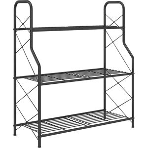 Outsunny 3-Tier Metal Plant Stand, Heavy Duty Ladder Shelf Potted Plants Display Rack, Indoor Outdoor Flower Pot Holder Outsunny 3-Tier Metal Plant Stand, Heavy Duty Ladder Shelf Potted Plants Display Rack, Indoor Outdoor Flower Pot Holder