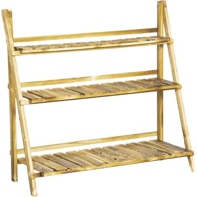 Outsunny Wooden Plant Stand, 3 Tier Folding Flower Display Shelf, Garden Planter Ladder Rack, Outdoor Backyard, 100L x 37W x 93H cm Aosom UK Outsunny Wooden Plant Stand, 3 Tier Folding Flower Display Shelf, Garden Planter Ladder Rack, Outdoor Backyard, 100L x 37W x 93H cm Aosom UK