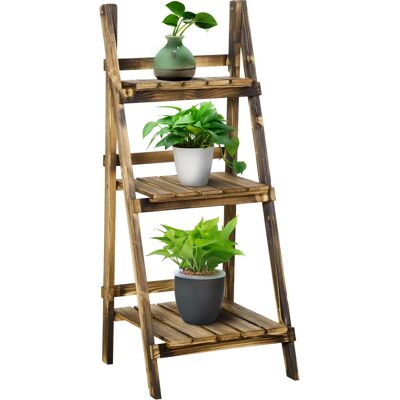 Outsunny 3 Tier Flower Stand Wood Folding Planter Ladder Display Shelf Rack for Garden Outdoor Backyard 40Lx37Wx93H(cm) Aosom UK Outsunny 3 Tier Flower Stand Wood Folding Planter Ladder Display Shelf Rack for Garden Outdoor Backyard 40Lx37Wx93H(cm) Aosom UK