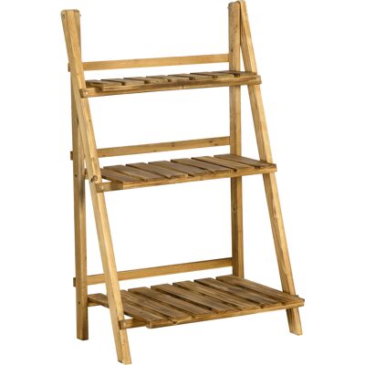 Outsunny Wooden Folding Flower Pot Stand 3 Tier Garden Planter Display Ladder Gardener Storage Shelves Rack (60L x 37W x 93H (cm)) Aosom UK Outsunny Wooden Folding Flower Pot Stand 3 Tier Garden Planter Display Ladder Gardener Storage Shelves Rack (60L x 37W x 93H (cm)) Aosom UK