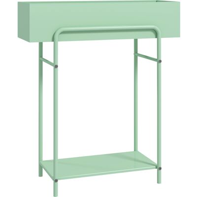 Outsunny 2 Tier Plant Stand, Metal Plant Rack Shelf with Drain Holes, Floor-standing Flower Pot Stand for Indoor Outdoor, Green Outsunny 2 Tier Plant Stand, Metal Plant Rack Shelf with Drain Holes, Floor-standing Flower Pot Stand for Indoor Outdoor, Green