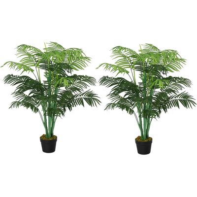 Outsunny Artificial Palm Tree in Pot, 2 Pack Fake Plants, Home Indoor Outdoor Decor, 125cm, Green Aosom UK Outsunny Artificial Palm Tree in Pot, 2 Pack Fake Plants, Home Indoor Outdoor Decor, 125cm, Green Aosom UK