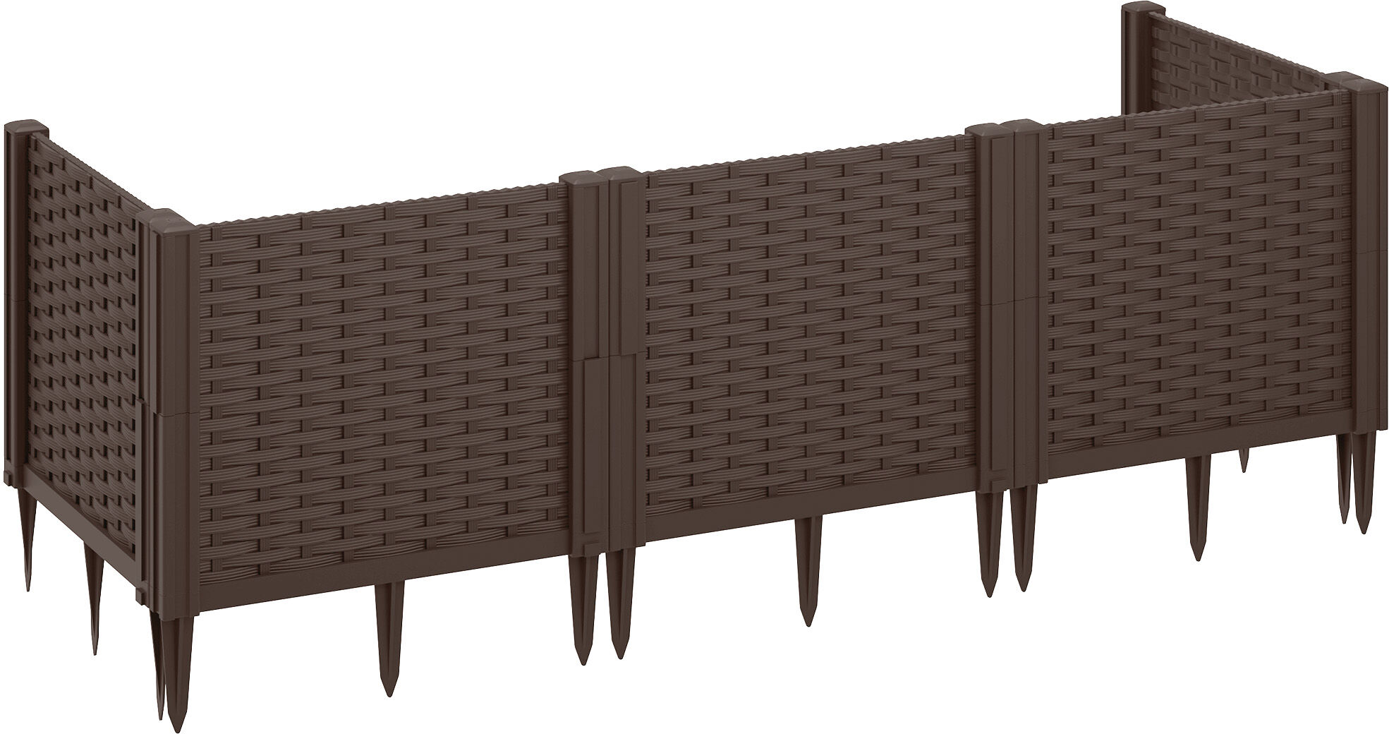 Outsunny Plastic Raised Garden Bed, Modular Planter Box Kit, Garden Fence Edging Border for Flowers, Vegetables, Herbs, Brown