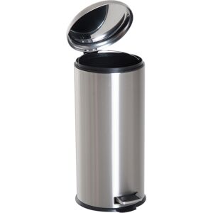 HOMCOM Foot Pedal Bin Stainless Steel Metal Waste Rubbish Lid Kitchen Garbage 30L