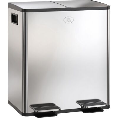 HOMCOM 2 x 20L Pedal Bin, Steel Dual Kitchen Bin with Soft Close Lid, Removable Inner Buckets, Fingerprint-Proof, Silver Aosom UK HOMCOM 2 x 20L Pedal Bin, Steel Dual Kitchen Bin with Soft Close Lid, Removable Inner Buckets, Fingerprint-Proof, Silver Aosom UK