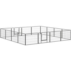 PawHut Heavy Duty Dog Pen with 2 Doors, 16 Panels Dog Playpen, Portable Puppy Pen for Indoors, Outdoors, 60H cm