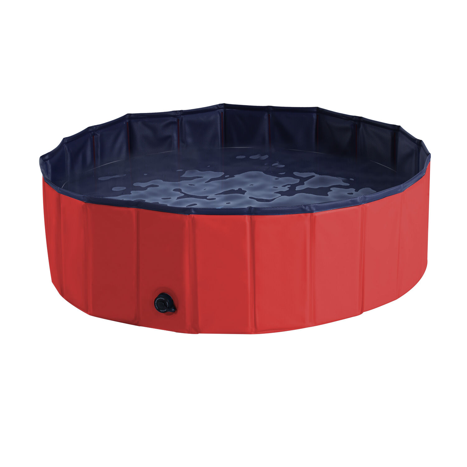Pawhut Portable Pet Swimming Pool, Foldable Bathing Tub for Dogs and Cats, Non-Slip, Durable PVC, 妗?00x30H cm, Red